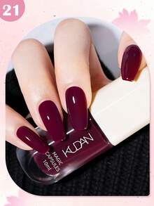 KUDAN 1瓶10毫升水性可撕指甲油，酒红色咖啡棕色，适合冬季，无异味快干指甲油，无需烘烤，持久耐用，适合日常美甲装饰、居家美甲和美甲沙龙美甲用品。 - 彩色 - 查看 18