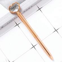 3 piezas/5 piezas/8 piezas Bolígrafos con bola de diamante falso metálico de color oro rosa con brillo, gran regalo para amigos, familia, estudiantes, fiestas, bodas, suministros de oficina y escolares - Oro rosa - Ver 3