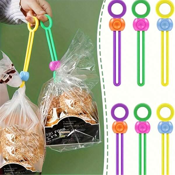 100/200/300pcs Color Random Seal Binding Multi-Purpose Pull Ring Buckle Kitchen Food Bag Binding Rope Multicolor 1 Set,Colorful Sealing Bands,Sealing Clips, Food Sealing Ropes For Tying Kitchen Food Rice Multifunctional Sealing Bands