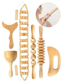 1pc/6pcs/7pcs Wood Therapy Massage Tool Lymphatic Drainage Massager Kit Professional Body Cellulite Massager For Body Sculpting,Contouring,Relief Muscle,Anti-Cellulite