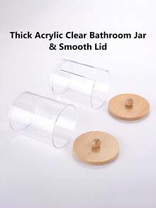 مجموعة حاوية وموزع للقطن الطبي، حامل كرة 10 أونصة، منظم زجاجات الأدوية للقطن والكرات والخيط السني (غطاء من البامبو)