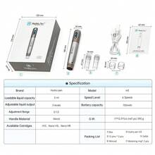Wireless Derma Pen Beauty Pen H3 Automatic Microneedling Skin Care Beauty Machine With 2pcs 12pin Adjustable Cartridges - H3 Pen+12pcs Round Nano - View 8