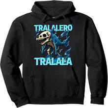 Tralalero Tralala Zombie Shark Bootleg Italian Brainrot Meme Pullover Hoodie - Hitam 2 - View 1