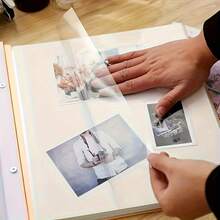 1pc Large Photo Album, Self-Adhesive Magnetic Scrapbook Album, 20 Sheets/40 Pages DIY Album, Includes Scraper, Minimalist High Capacity Photo Card Box, Suitable For Family Commemorative And Wedding Photos Storage, Home Supplies, Multiple Colors Available - Multicolor - View 6