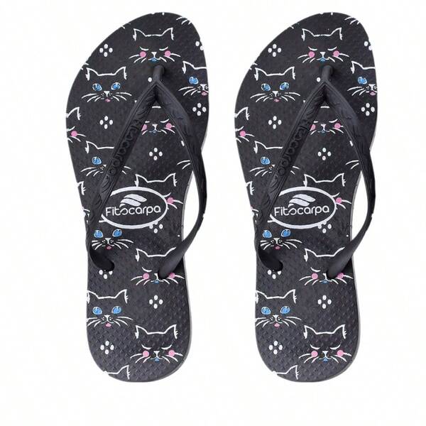Kit 2 Pares Chinelo Feminino Estampado Confortável Estiloso Casual Praia Passeio