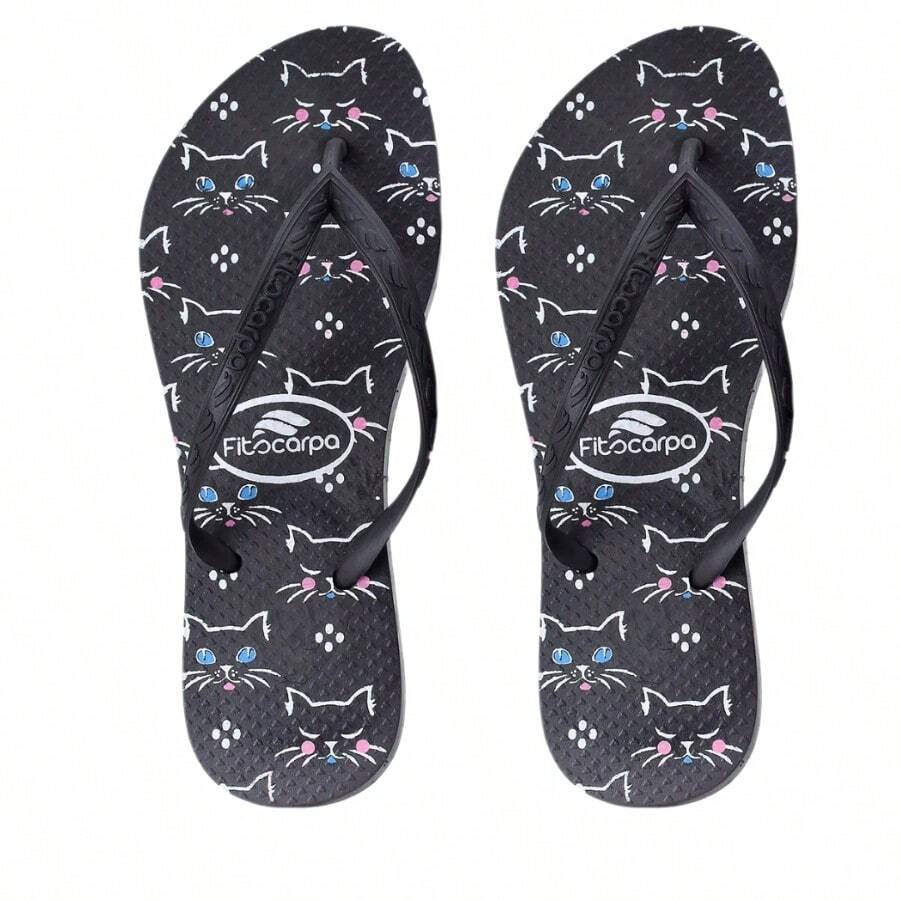Kit 2 Pares Chinelo Feminino Estampado Confortável Estiloso Casual Praia Passeio