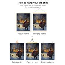 1 件圣诞老人与礼物 - 圣诞节数字艺术品 | 节日墙壁艺术，为雪村增添节日气氛，适用于家居装饰、房间装饰、卧室装饰、客厅装饰、浴室装饰、墙壁装饰、家居圣诞装饰，可选带框架的墙壁艺术 - 彩色 - 查看 8