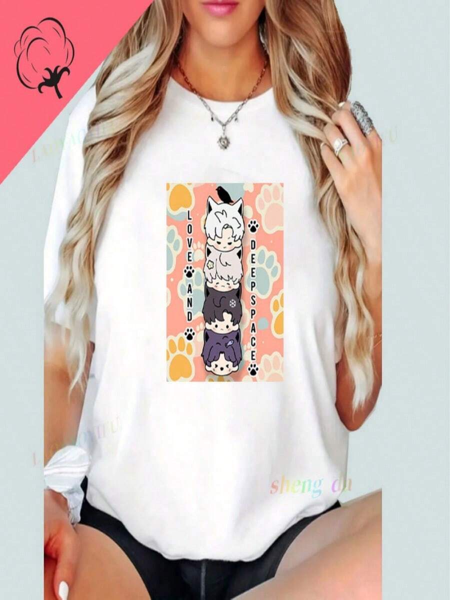 2025 Champion Tank Davis All Match American Fashion Brand Printed Men's And Women's Loose Summer Loose Short Sleeve T Shirt - 白色 - 查看 1