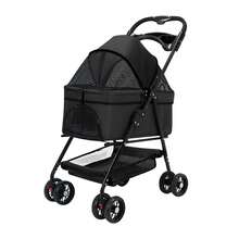 This 4-Wheel, Detachable, Two-Way Pet Cart Features A Front-Facing Basket For Easy Maneuvering, And Can Be Used As A Foldable, Self-Standing Stroller. This 4-Wheel, Detachable, Two-Way Pet Cart Features A Front-Facing Basket For Easy Maneuvering, And Can Be Used As A Pet Carrier Or Dog Cart. This 4-Wheel, Detachable, Two-Way Pet Cart Features A Front-Facing Basket For Easy Maneuvering, And Can Be Used As A Foldable, Self-Standing Stroller. - Black - View 12