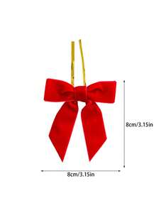 36 pezzi Set di decorazioni in velluto a fiocco per Natale, ornamenti a fiocco rossi in velluto per feste natalizie, albero di Natale, ghirlanda, camino, decorazione della porta, adatto per Natale e feste di matrimonio