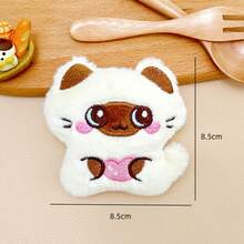 各种可爱猫咪毛绒背包挂饰、卡通暹罗猫和橘猫派对装饰钥匙扣、毛绒玩具礼物送给朋友 - 彩色 - 查看 4