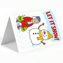 1 Stück "Let It Snow" witzige Winter Grußkarte für Freunde und Familie, perfekt für Feiertags-Wünsche, saisonales humorvolles Design, ideal für Weihnachten und Winterfeiern, Umschlag + Grußkarte