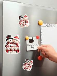 1/3/5pcs Customized Christmas Gift Fridge Magnets, Christmas Snowman Fridge Magnets, Snowman Fridge Magnets Custom Text Personalized Fridge Magnets Snowman Ornament, Gift Givers Embellishing Presents, Custom Christmas Gift, Christmas Decor, Thanksgiving Gift, New Year Gift, Party Decor - Multicolor (fridge Magnet) - View 4
