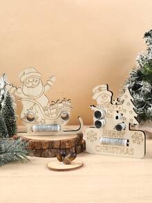 1 buc. Ornament de Crăciun pentru suport de bani din lemn, suport de bani din lemn pentru colorat DIY, cadou perfect de Crăciun pentru familie și prieteni, ornamente de Crăciun creative pentru portofel din lemn pentru a îmbunătăți atmosfera festivă a familiei, decorațiuni de Crăciun pentru casă, cadouri creative de petrecere de Crăciun, decorațiuni de Crăciun fericit, decor, cadouri de Anul Nou 2026, decorațiuni de Crăciun din lemn