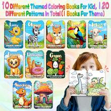10 Pack Kids Cartoon Coloring Books Set - Educational Art Activity For Boys & Girls Ages 3+ - Features Animal World, Vegetable World, Fairy Tale House & Desserts World - 120 Pages Of Fun & Creativity - Perfect Birthday, Christmas & Halloween Gift - Multi-Combination Choices Available