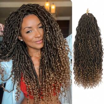 1Packs 18 Inch 12Strands Boho Locs Crochet Hair Goddess Locs Wavy Twist Wavy Synthetic Hair Extension For Women