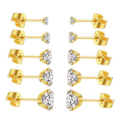 1 Paar Edelstahl Hypoallergene CZ Schmetterling Ohrstecker, Knorpelpiercing