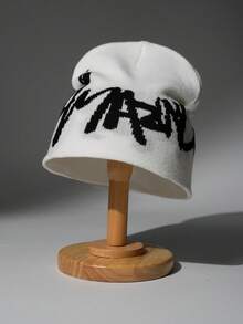 1 件/2 件 Y2K 图案无檐便帽，男女通用哥特式针织保暖休闲便帽，适合冬季户外，腈纶混纺，四季皆宜