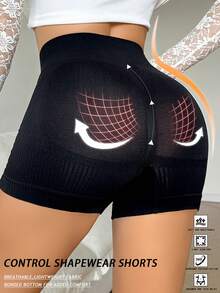 1pc Elegant & Comfortable Seamless Honeycomb Textured Women's Hipster Panty - Black - View 2