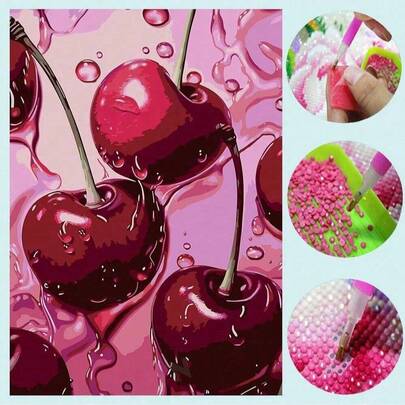 1 Stück DIY Diamant Malerei Strass Stickerei Frucht Kirsche Heim Dekoration Vollbohrung