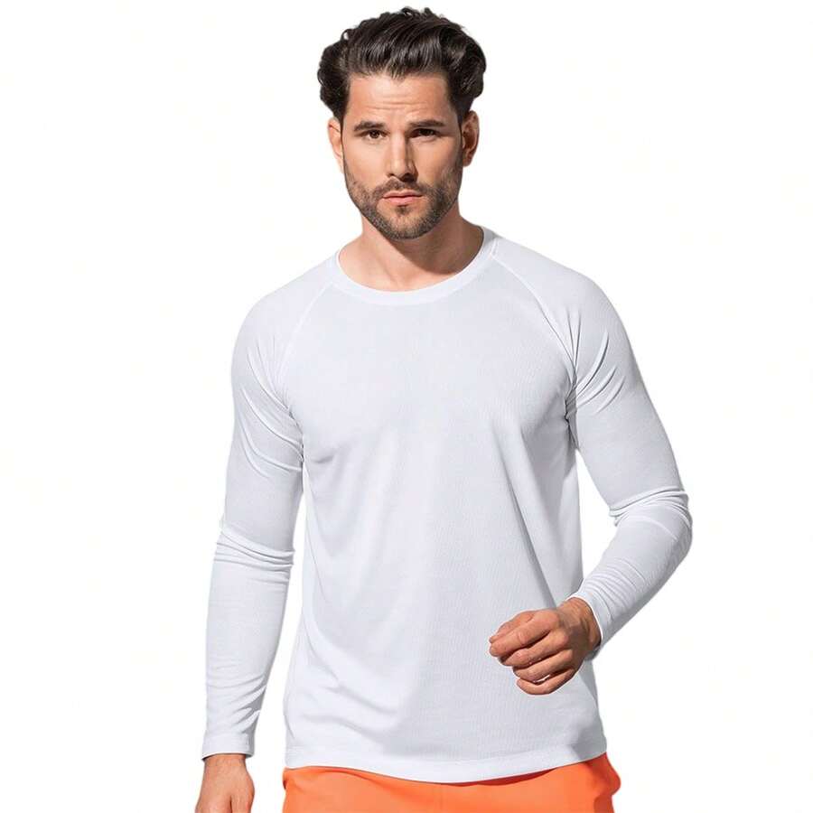 Mens Active 140 LongSleeved TShirt (White) - White - View 1