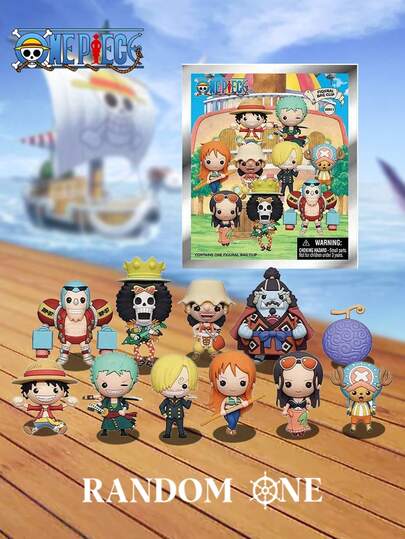 TOEI ANIMATION 1 PIEZA Figura de muñeco llavero 3D de personajes de anime y caricaturas de One Piece con licencia oficial, como Luffy, Roronoa Zoro, Nami y otros personajes en caja ciega. Sorpresa a granel, imagen aleatoria, accesorio de moda, coleccionable, llavero, decoración de habitación, regalo de Navidad, Halloween y cumpleaños para familia y amigos.