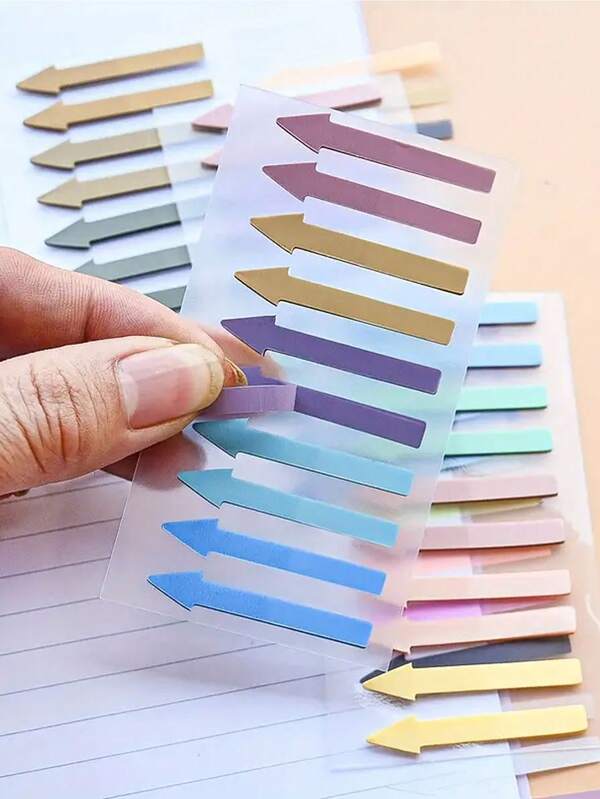 200pcs Gradient Color Arrow Index Labels, Suitable For Student Notes Office Supplies Classification Stickers, Highlighting And Sticky Notes Back-To-School (10 Stickers/Sheet, 20 Sheets In Total)