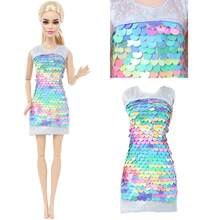 10-Piece Set Of Doll Clothing And Accessories, Including 5 Shimmery Dress Outfits And 5 Random Headpieces, Suitable For Dolls Measuring 11.5 Inches In Size (Excluding The Doll Itself). - Multicolor - View 6