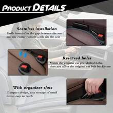 2pcs Universal Car Seat Organizer, Anti-Fall, Gap Organizer, Multi-Functional Storage Box For Keeping The Car Interior Clean And Tidy, Car Interior Accessories - Black - View 4