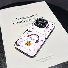 Halloween Ghost Design Phone Case for  17 17 Pro 17 Air 17 Pro Max 16 Pro Max 16e 15 Plus 14 13 12 11 XS Max XR X Lightweight Shock-Resistant Anti-Yellow Protective Cover - Schwarz - Übersicht 5
