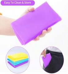 3 Pack Silicone Mat Large Silicone Sheets For Crafts, Liquid, Resin Jewelry Casting Molds Mat, Silicone Placemat 157" X 118" (Blue &Amp; Rose Red &Amp; Green) - ColorC - 查看 4
