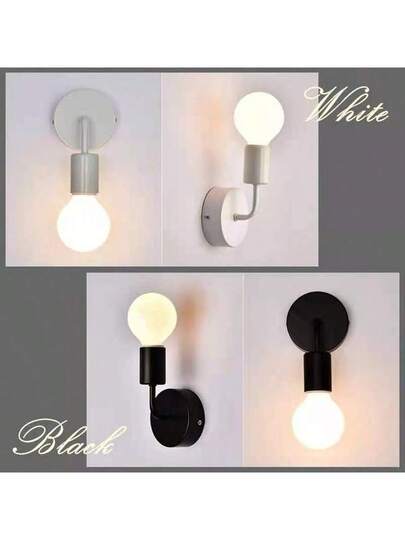 Rustic Metal Wand Lamps, E27 Base, Semi Recessed Installation, 60W, Bulb Not Included, 110V 240V view 7