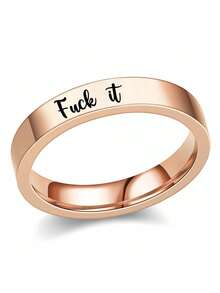1pc It Ring No Box, Stainless Steel Ring With It Letters, Jewelry Accessory For Women Men - 多色 - 查看 37