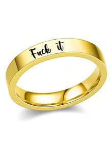 1pc It Ring No Box, Stainless Steel Ring With It Letters, Jewelry Accessory For Women Men - 多色 - 查看 18