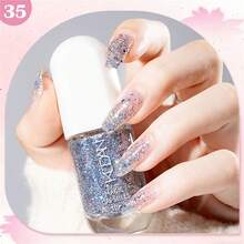 10毫升水性指甲油,速干指甲油,裸色闪粉红色指甲油,无异味,持久耐用,可剥离,无需烘烤,易于涂抹,打造美丽指甲。 - 彩色 - 查看 40
