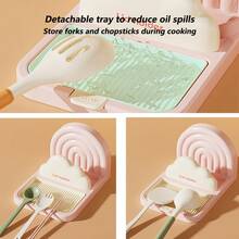 1pc Pot Lid Holder With Suction Cup, Kitchen Storage Rack, Desktop Utensil Holder - Multicolor - View 2