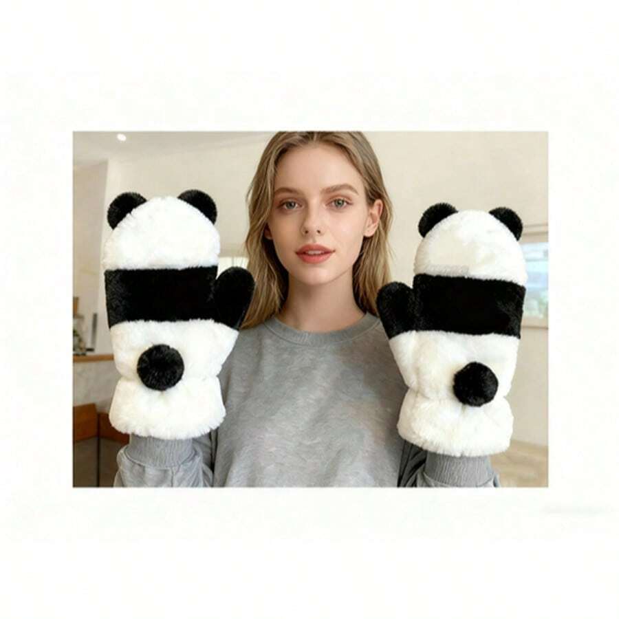 1 Stück süße Panda Essenzialhandschuhe für Winterwärme