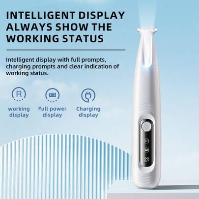 1pc,Pet Hair Trimmer With LED Light - Ultra Quiet Ceramic Blade Waterproof Rechargeable Grooming Kit For Small Dogs Cats - Paws Ears Face Rump Trimmer With Replacement Blades Daily Beauty Tool, Daily Use