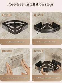 3 Pieces, Space Saving Triangular Corner Shelves - Durable Wall Mounted Bathroom Shampoo, Shower Gel And Cosmetics Organizer - Easy To Install, Non-Slip Design, Corner Shower Box, Corner Shower Shelf, Shower Shelf For Indoor Shower, - Multicolor - View 8