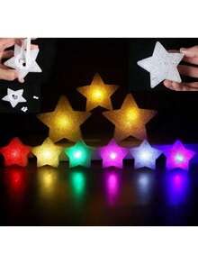 1 Stück/2 Stücke Bühnendekoration, handgehaltene Mini-Sternlichter, geeignet für Tanzaufführungen und Chöre, verwendbar für Konzerte, Partys, Geburtstage und Feste, handgehaltene leuchtende Pentagramm Dekorationsobjekte - Verschiedenfarbig - Übersicht 6