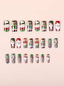 Paznokcie świąteczne, śliczne paznokcie, Święty Mikołaj, choinka, jesienne paznokcie prasowane