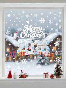 1 Set Of 4pcs New Year 2026 Christmas Stickers, Window Stickers, Glass Stickers For Home, Mall, Shop Window Holiday Decoration Wall Stickers Room Decor Wall Sticker Wall Decor Home Decor Christmas Decorations Christmas Decorations Home