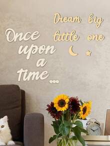 婴儿房装饰一套，Once Upon A Time木质英文标语卧室客厅家居墙面软装饰道具 - 多色 - 查看 2