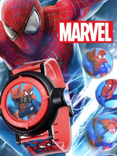 Marvel Ceasuri Marvel cu proiectoare iluminatoare de desene animate pentru adolescenți, ceas digital cu desene animate Spider-Man, ceasuri cu desene animate cu supereroi, cadouri pentru adolescenți