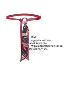 1 件复古朋克嘻哈几何图案腰带 - 红色和黑色拼色搭配白色花卉图案，可调节扣，适合牛仔裤、连衣裙、休闲和日常穿着 - 男女通用时尚配饰（可手洗），适合春季、夏季、秋季、冬季