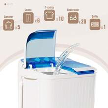 Portable Washer And Dryer, 16 LBS Mini Small Washing Machine Combo With Spin Dryer, Compact Twin Tub Laundry Washer Machine For Apartments, Dorm, RV, Camping - 查看 8