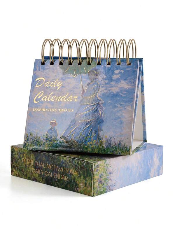 تقويم مكتبي قلاب مع اقتباسات ملهمة - تقويم مكتبي دائم محفز، ديكور منزلي ومكتبي جمالي، اكسسوارات مكتبية وهدايا إيجابية للنساء والفتيات