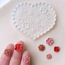 Heart-Shaped Pastoral Series Polymer Clay Soft Pottery Silicone Molds - Floral, Butterfly, Leaf, Fruit, Bow Decor Craft Molds, High Precision Mini Molds For Handmade Polymer Clay Earrings, Pendants, Decorations - Clear - View 21
