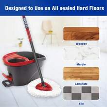 3 Pack Spin Mop Head For O-Cedar Spin Mop Refill, EasyWring Spin Mop Microfiber Refill, Easy Cleaning Mop Head Replacement - 白色 - 查看 2