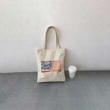 1 Pc This Is The Turning Point Quote Pattern Tote Bag Shoulder Bag For Travel Daily Commute Women's Shopping Bag, Best Gift For Her,  Folding Shoulder Bag Summer Beach Holiday Bag Travel Gift For Man Woman